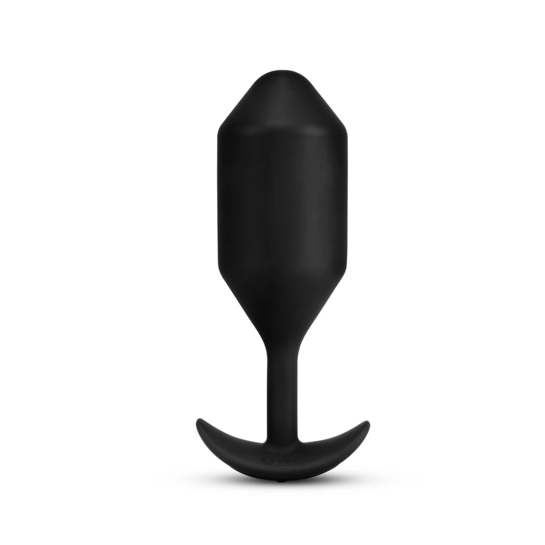 Korek analny wibrujący duży wykonany z silikonu w kolorze czarnym B-Vibe Vibrating Snug Plug