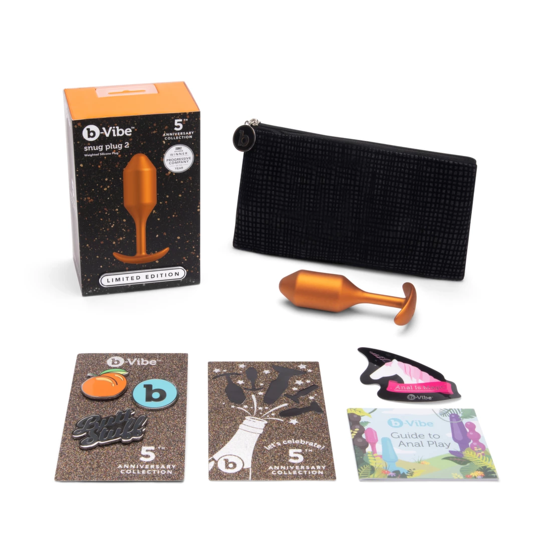 Plug analny silikonowy B-Vibe Snug Plug 2 Sunburst 12 cm