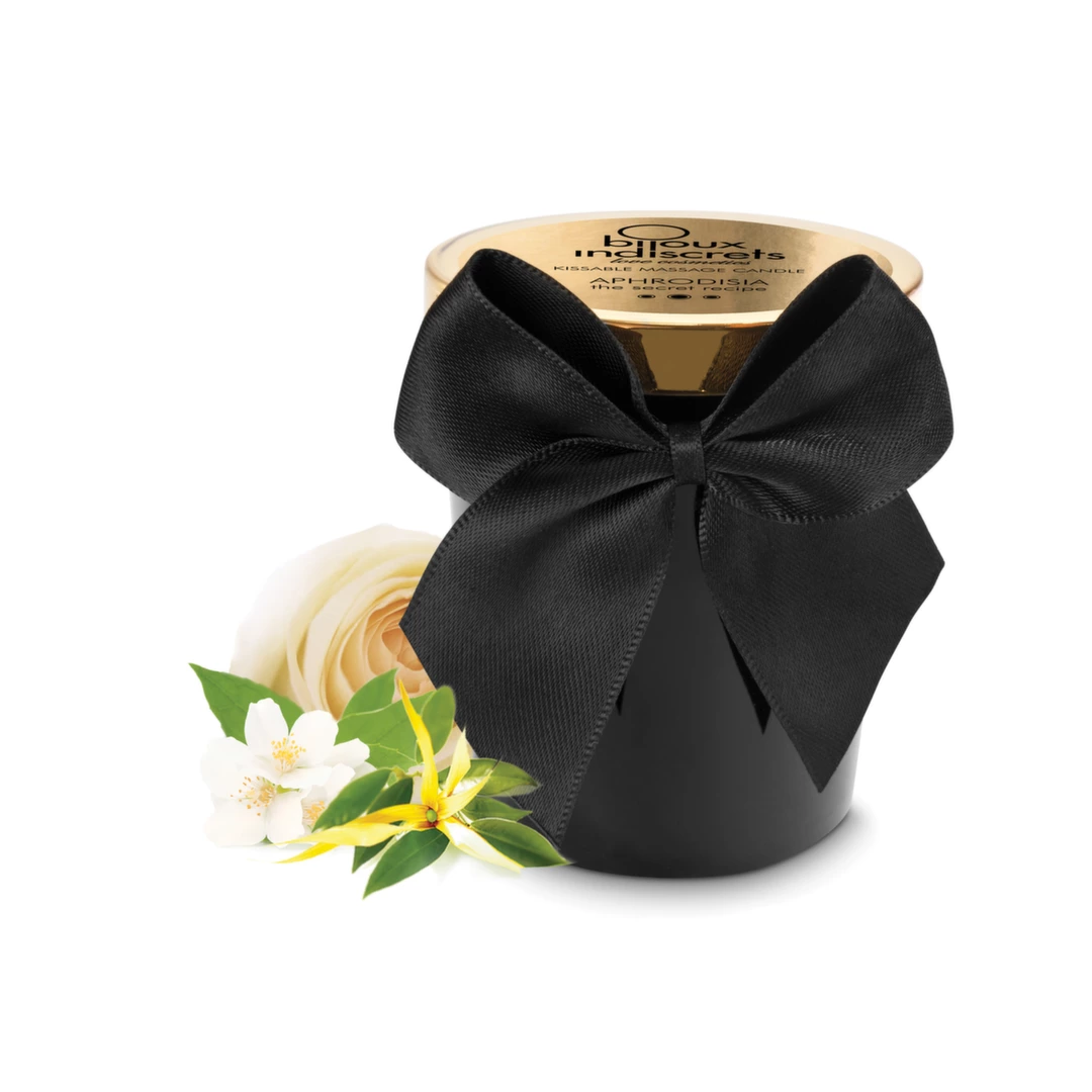 Świeca do masażu o właściwościach pobudzających z aromatem róży jaśminu i ylang ylang Bijoux Cosmetiques 70g