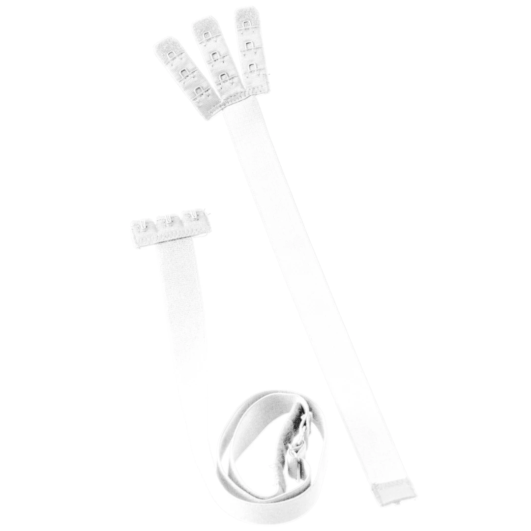 Pasek obniżający zapięcie biustonosza - Bye Bra Flexible Low Back Straps 3 haftki Czarny i Biały