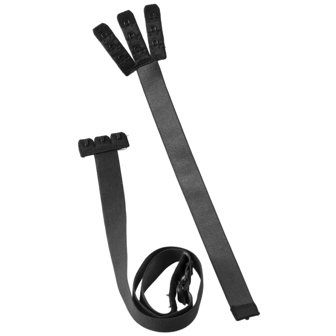 Pasek obniżający zapięcie biustonosza - Bye Bra Flexible Low Back Straps 3 haftki Czarny i Biały