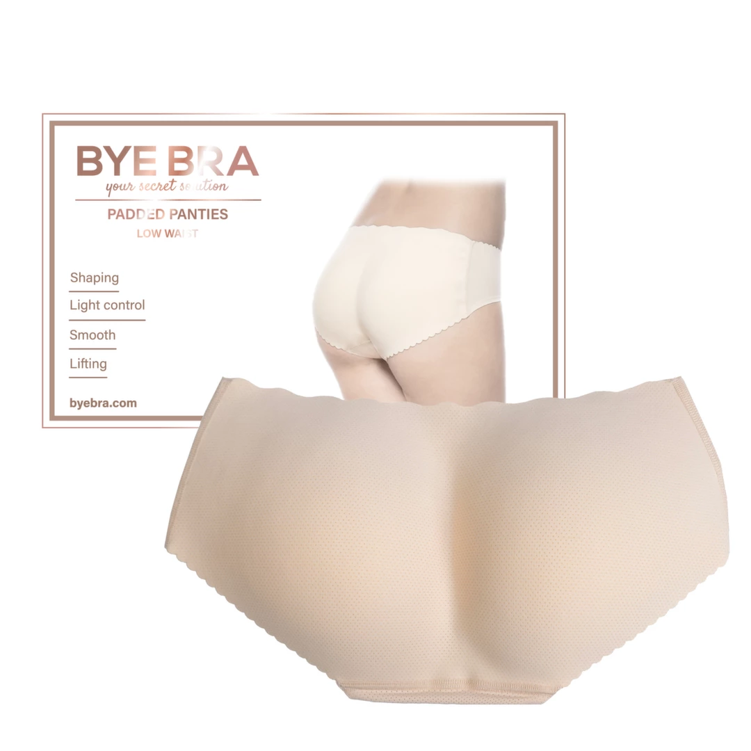 Majtki powiększające pośladki - Bye Bra Padded Panties Niski stan M Nude