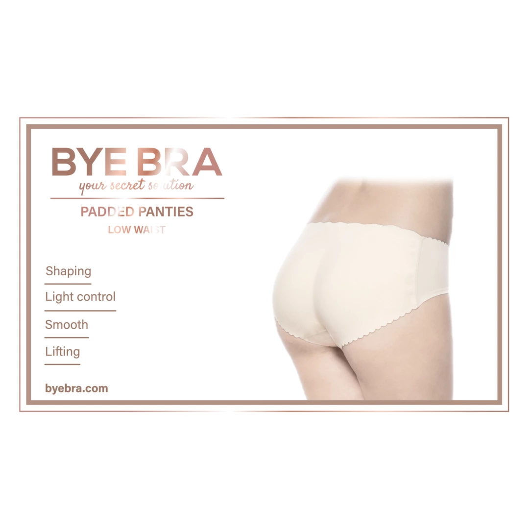 Majtki powiększające pośladki - Bye Bra Padded Panties Niski stan S Nude