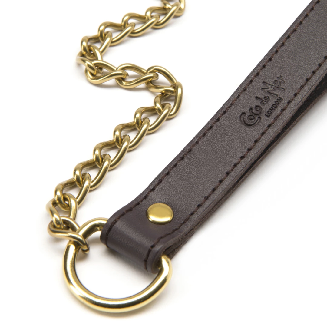 Smycz - Coco de Mer Leather Lead Brown