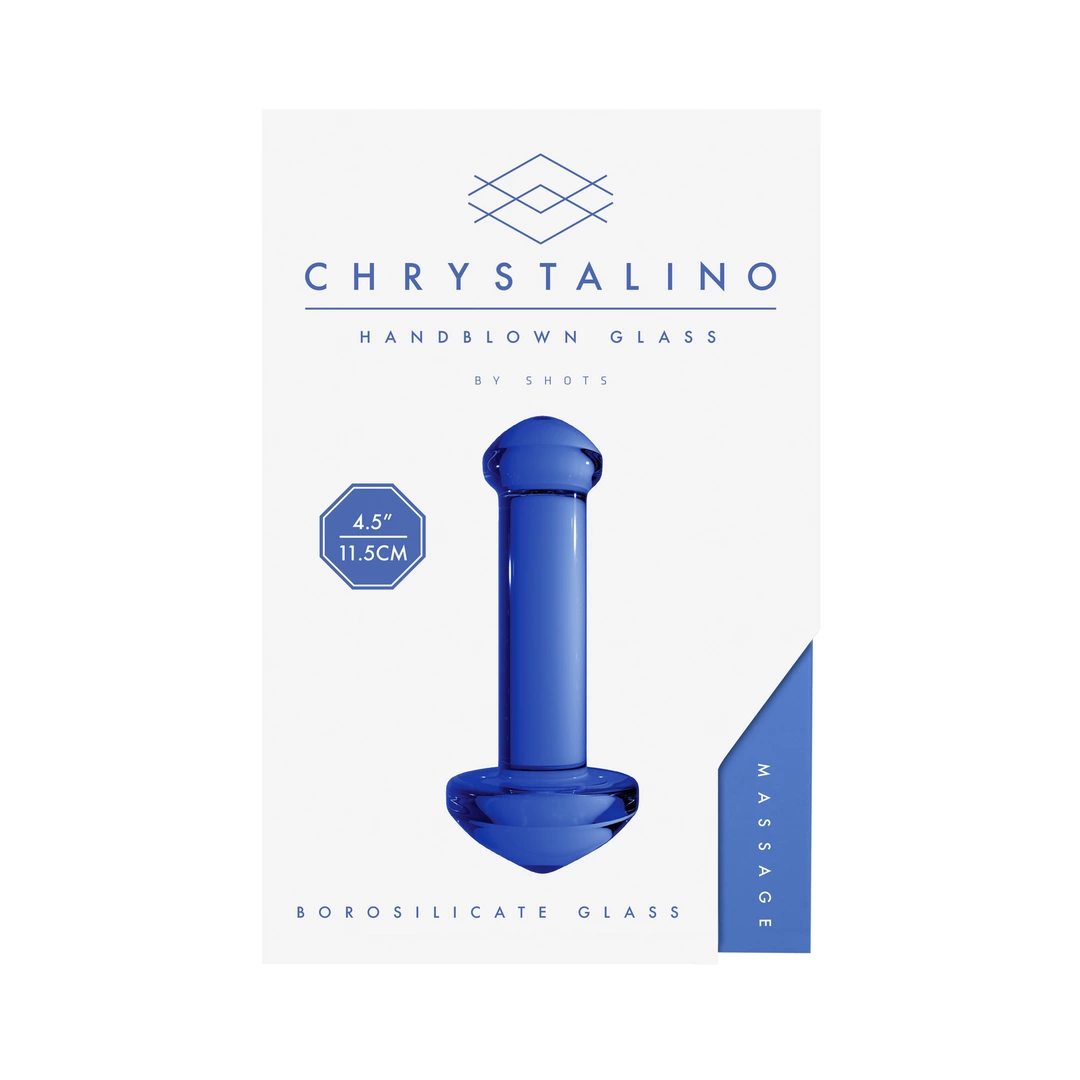 Dildo do masturbacji wykonane z niebieskiego szkła Christalino by shots 16 cm