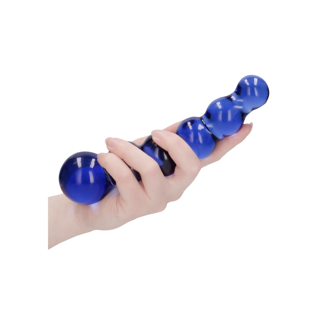 Dildo do masturbacji wykonane z niebieskiego szkła Christalino by shots Planets 18 cm