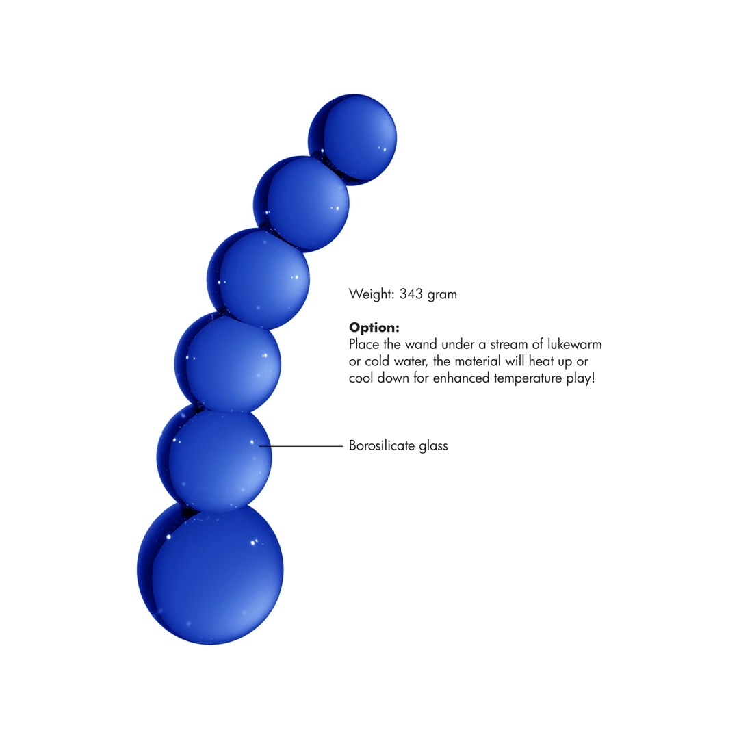 Dildo do masturbacji wykonane z niebieskiego szkła Christalino by shots Planets 18 cm