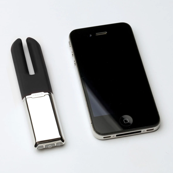 Czarny silikonowy wibrator do stymulacji łechtaczki z podwójną końcówką Crave Duet Vibrator 