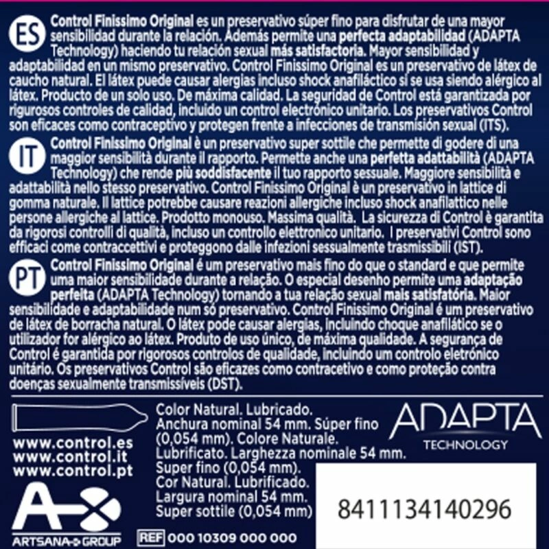 Control Finissimo Prezerwatywy Ultra Cienkie 3 sztuki 54 mm