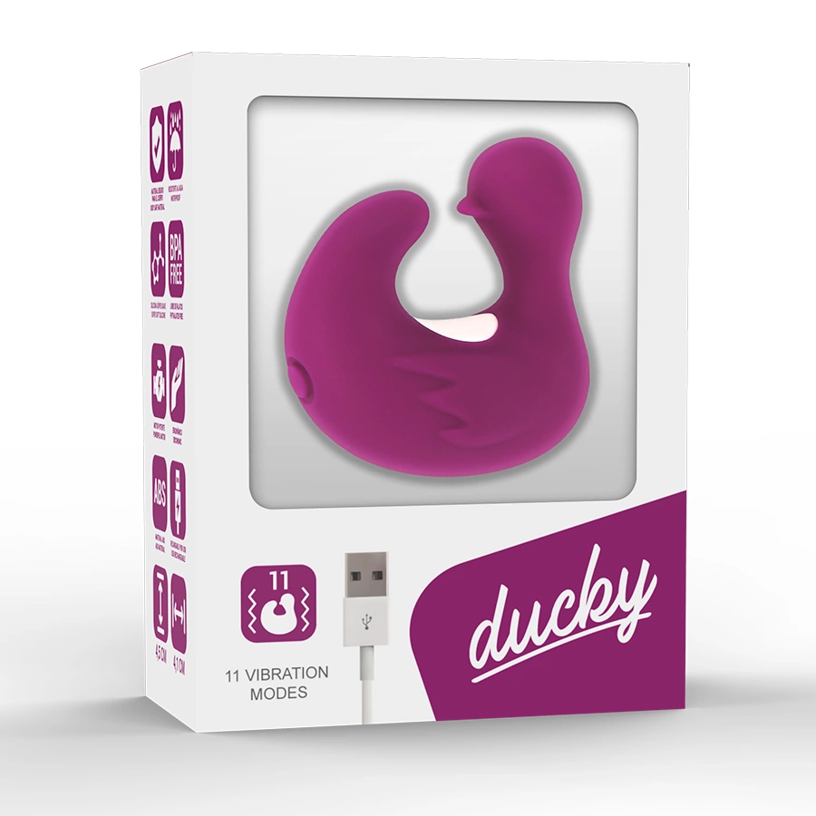 Coverme DuckyMania silikonowy naparstek stymulujący, akumulatorowy, fioletowy