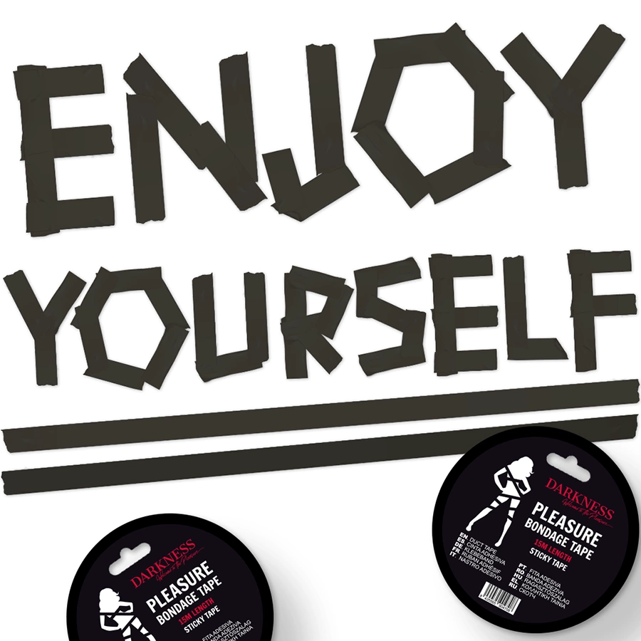 Darkness Bondage Tape 15m - czarna taśma do kreatywnych ograniczeń