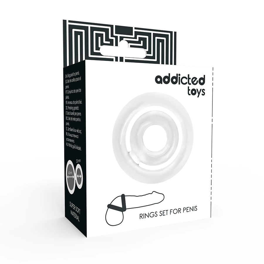Addicted Toys Potenz-C-Ring Zestaw Silikonowych Pierścieni Przezroczystych