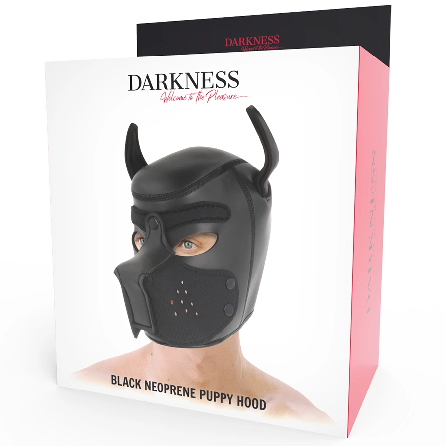 Darkness maska neoprenowa dla psa z odpinanym pyskiem L czarna