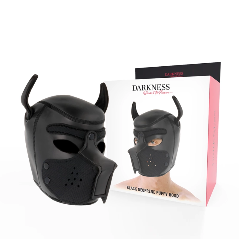 Darkness maska neoprenowa dla psa z odpinanym pyskiem L czarna