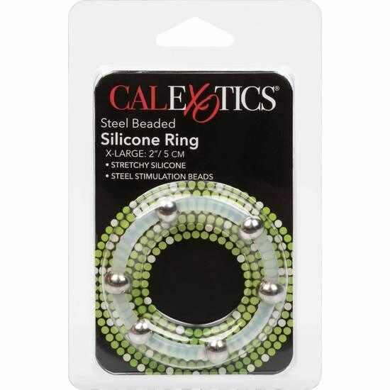 CalExotics Pierścień silikonowy XL ze stalowymi kulkami, średnica 5 cm