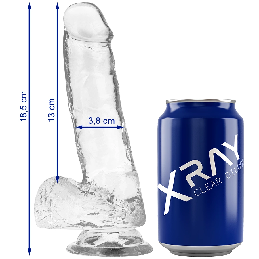 XRAY Model Clear żelowy 18,5 cm transparentny z kulkami, przyssawka