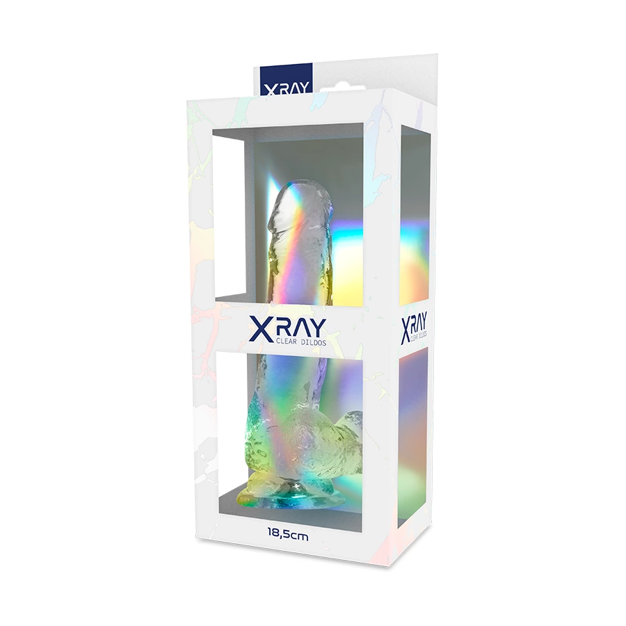 XRAY Model Clear żelowy 18,5 cm transparentny z kulkami, przyssawka