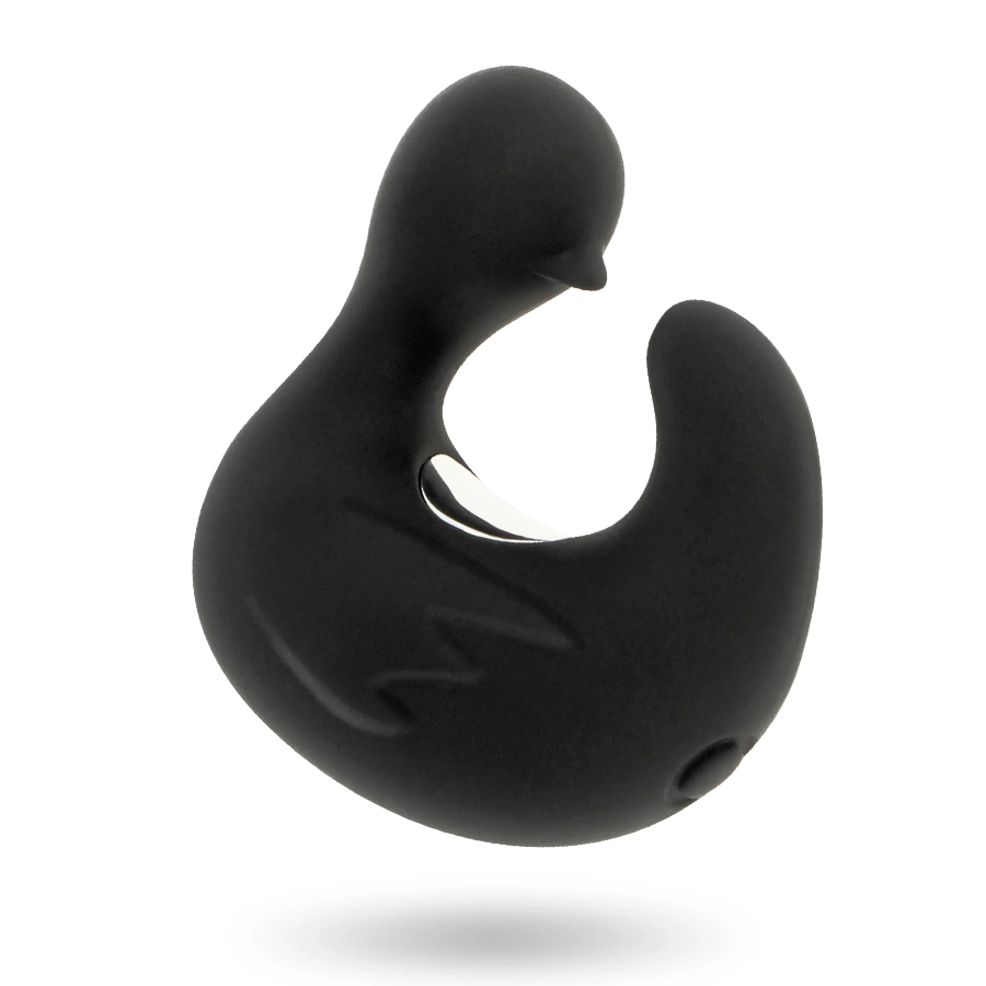 Black&Silver DuckyMania - silikonowa ładowalna miniaturowa maszyna intymna