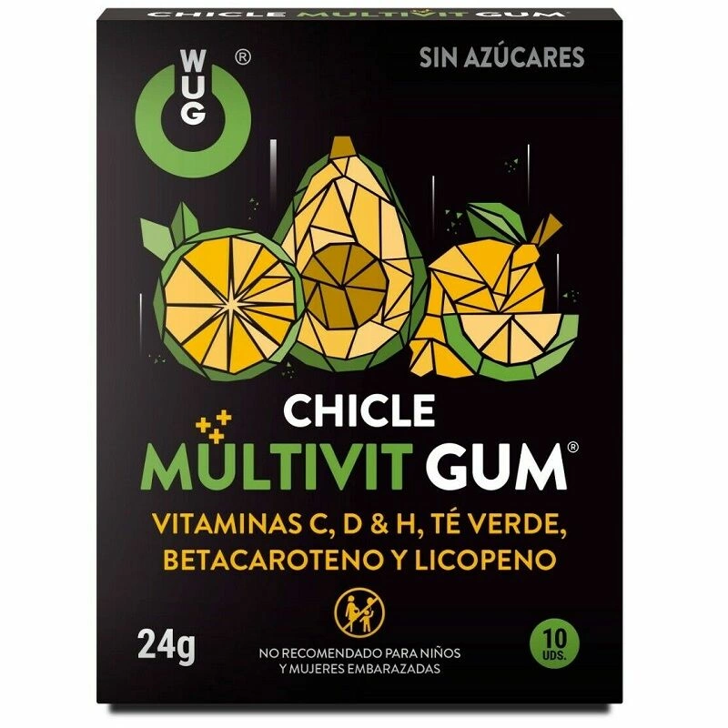 WUG Multivit GUM 10 szt. - guma do żucia z witaminami i zieloną herbatą