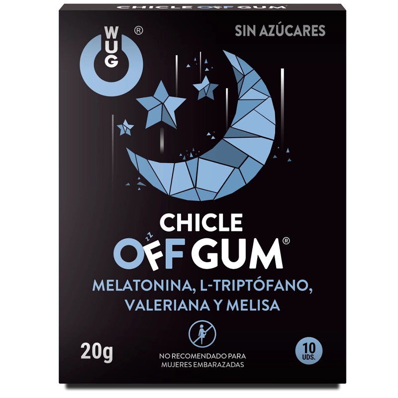WUG GUM Relax - Guma funkcjonalna z melatoniną, miętowa, 10 szt.