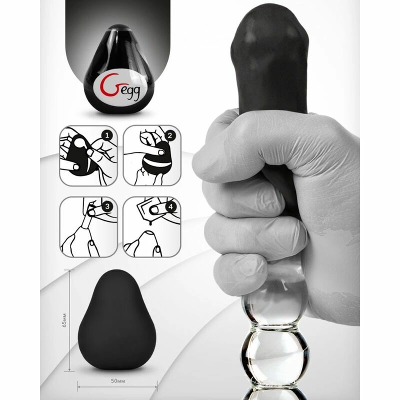 Gvibe G-Egg czarne - elastyczne jajko intymne z teksturą 3D TPE