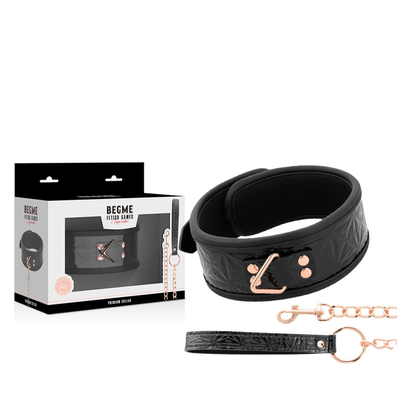BEGME Black Edition Premium - Kołnierz z wegańskiej skory i neoprenem