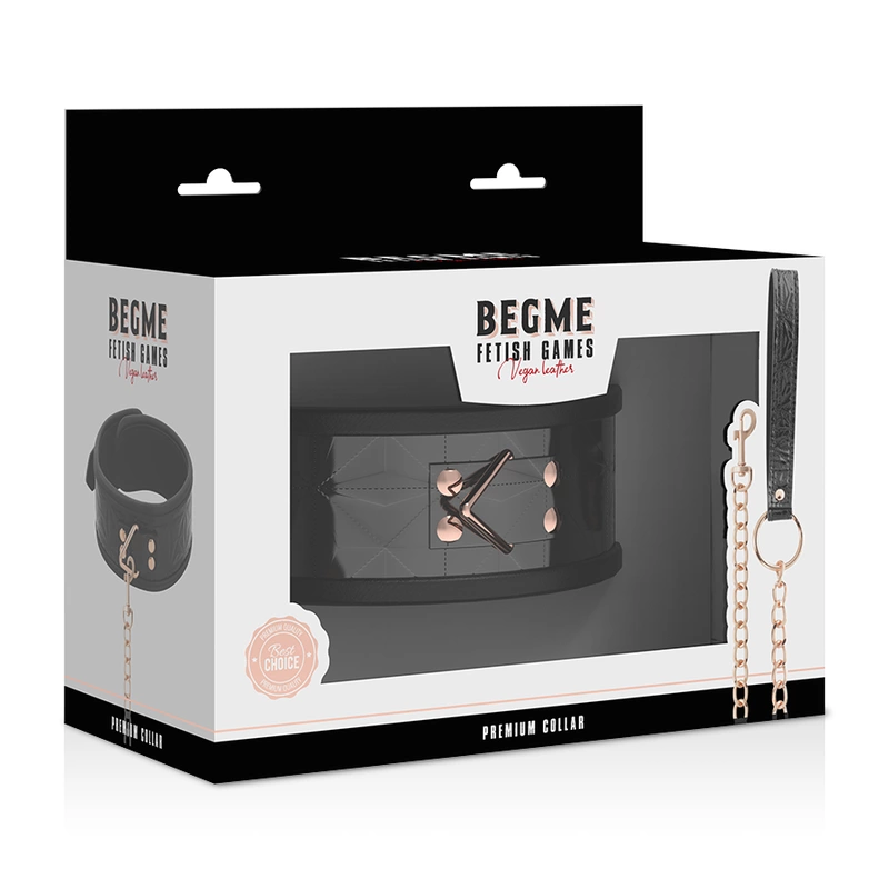 BEGME Black Edition Premium - Kołnierz z wegańskiej skory i neoprenem