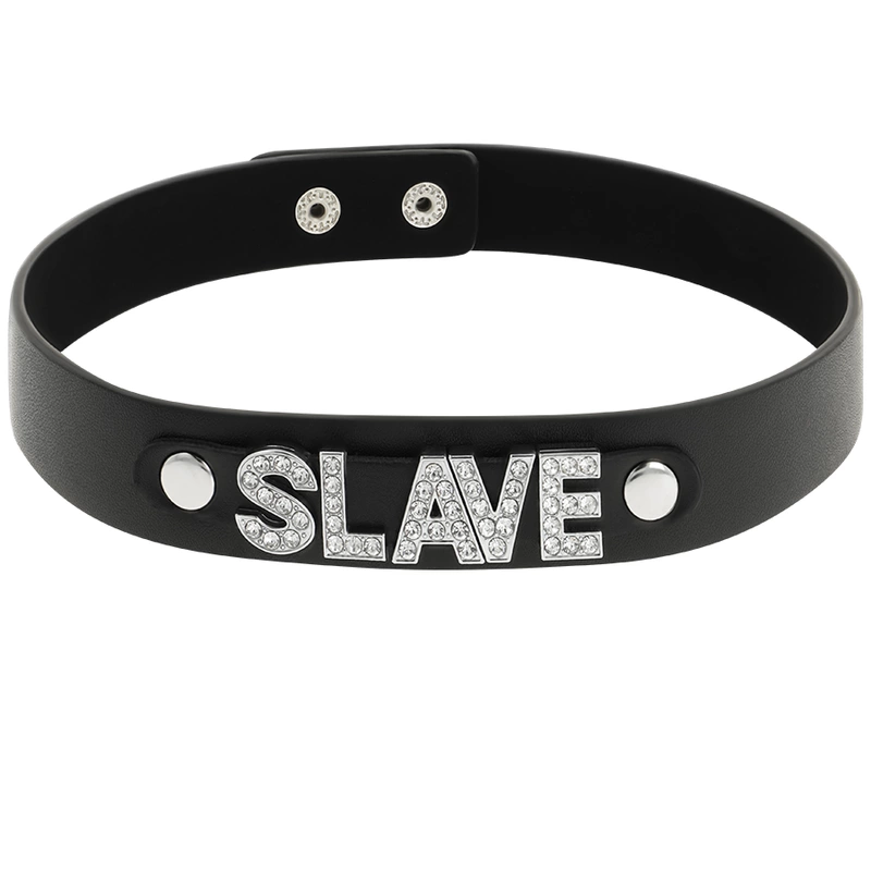 Coquette Chic Desire Choker Wegański Skorzany Regulowany Czarny One Size