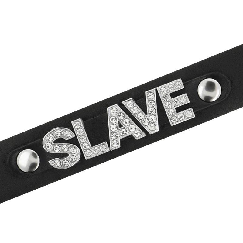 Coquette Chic Desire Choker Wegański Skorzany Regulowany Czarny One Size