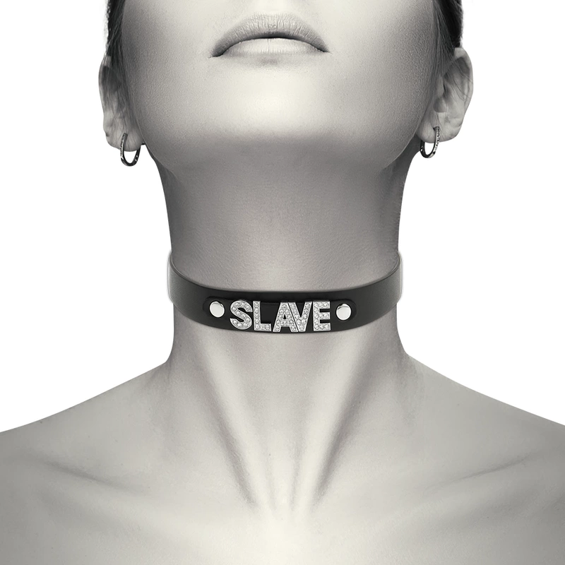 Coquette Chic Desire Choker Wegański Skorzany Regulowany Czarny One Size