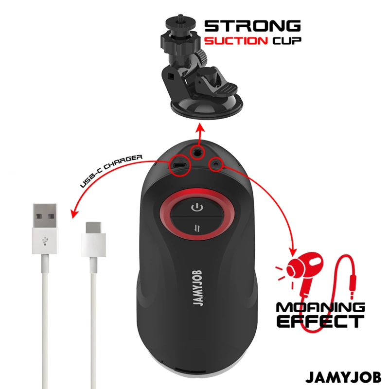 Jamyjob Gravity - automatyczna maszyna intymna, 5 trybow, czarna