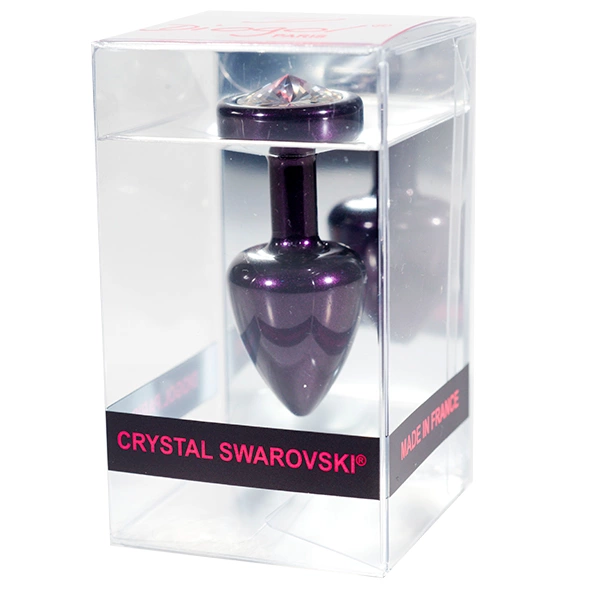 Korek analny z fioletowego aluminium z niebieskim kryształem w kształcie oka Diogol Anni R Korek analny z fioletowego aluminium z niebieskim kryształem w kształcie oka Diogol Anni R