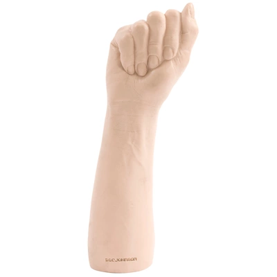 Dildo do masturbacji wykonane z beżowego silikonu w kształcie pięści Doc Johnson 34 cm