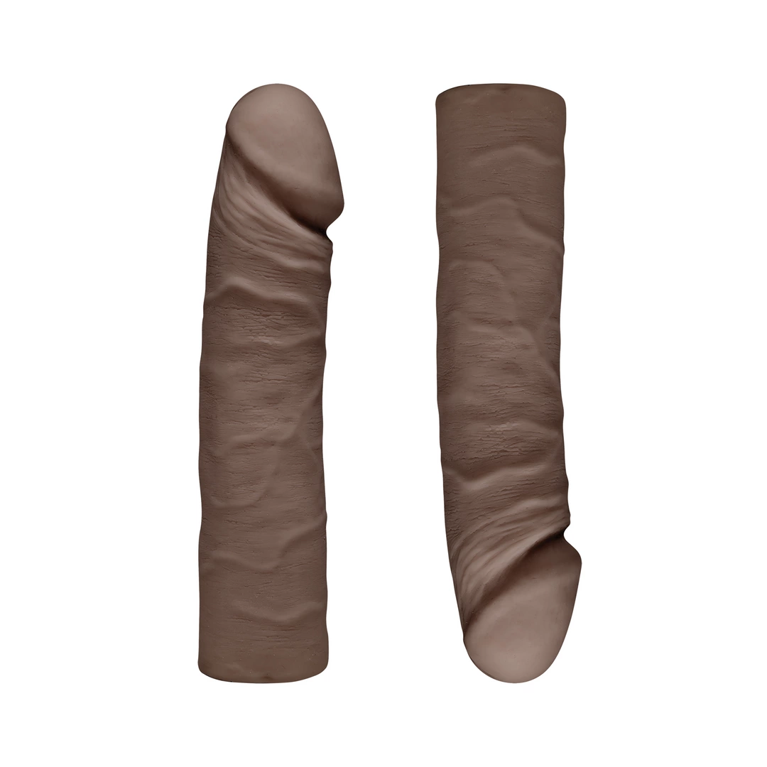 Realistyczne podwójne dildo wykonane z brązowego silikonu Doc Johnson Double D 40 cm