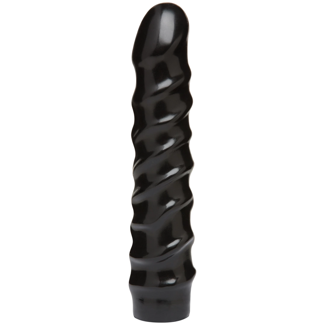 Dildo do masturbacji wykonane z czarnego silikonu ze spiralnymi wybrzuszeniami Doc Johnson 20 cm