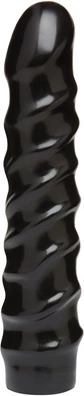 Dildo do masturbacji wykonane z czarnego silikonu ze spiralnymi wybrzuszeniami Doc Johnson 20 cm