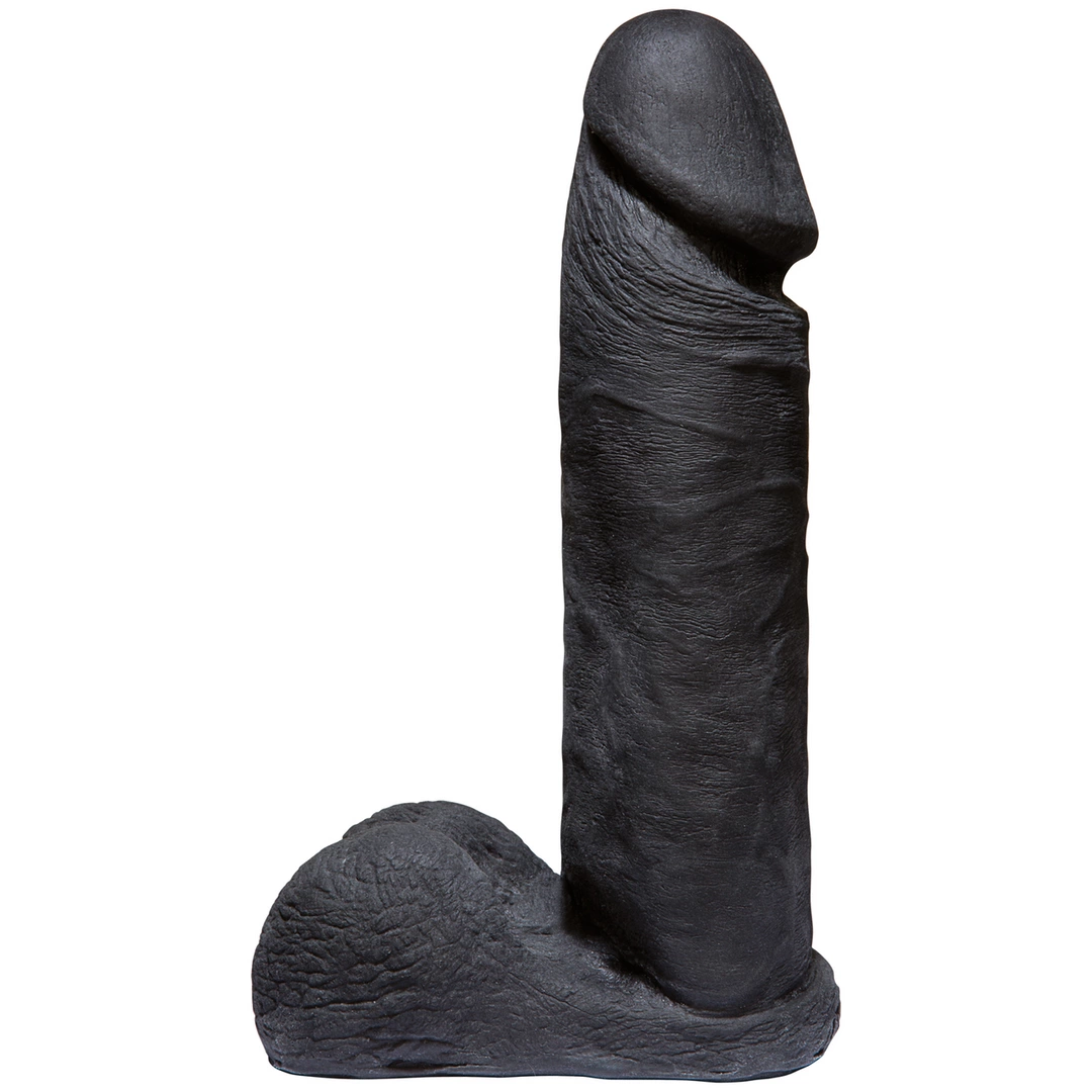 Realistyczne dildo z jądrami do masturbacji pochwy wykonane z czarnego silikonu Doc Johnson 20 cm