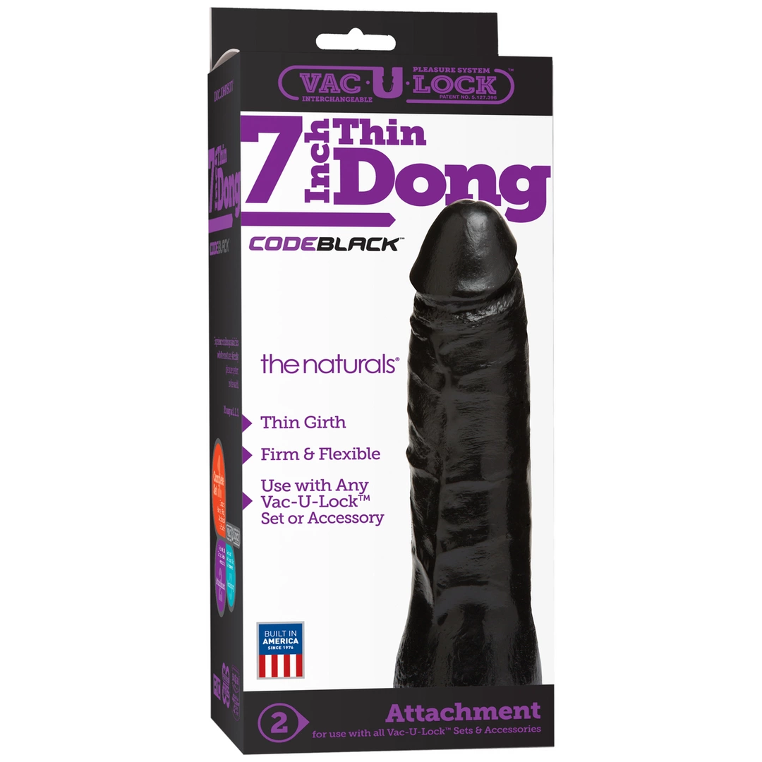 Realistyczne dildo do masturbacji wykonane z czarnego silikonu Doc Johnson 18 cm