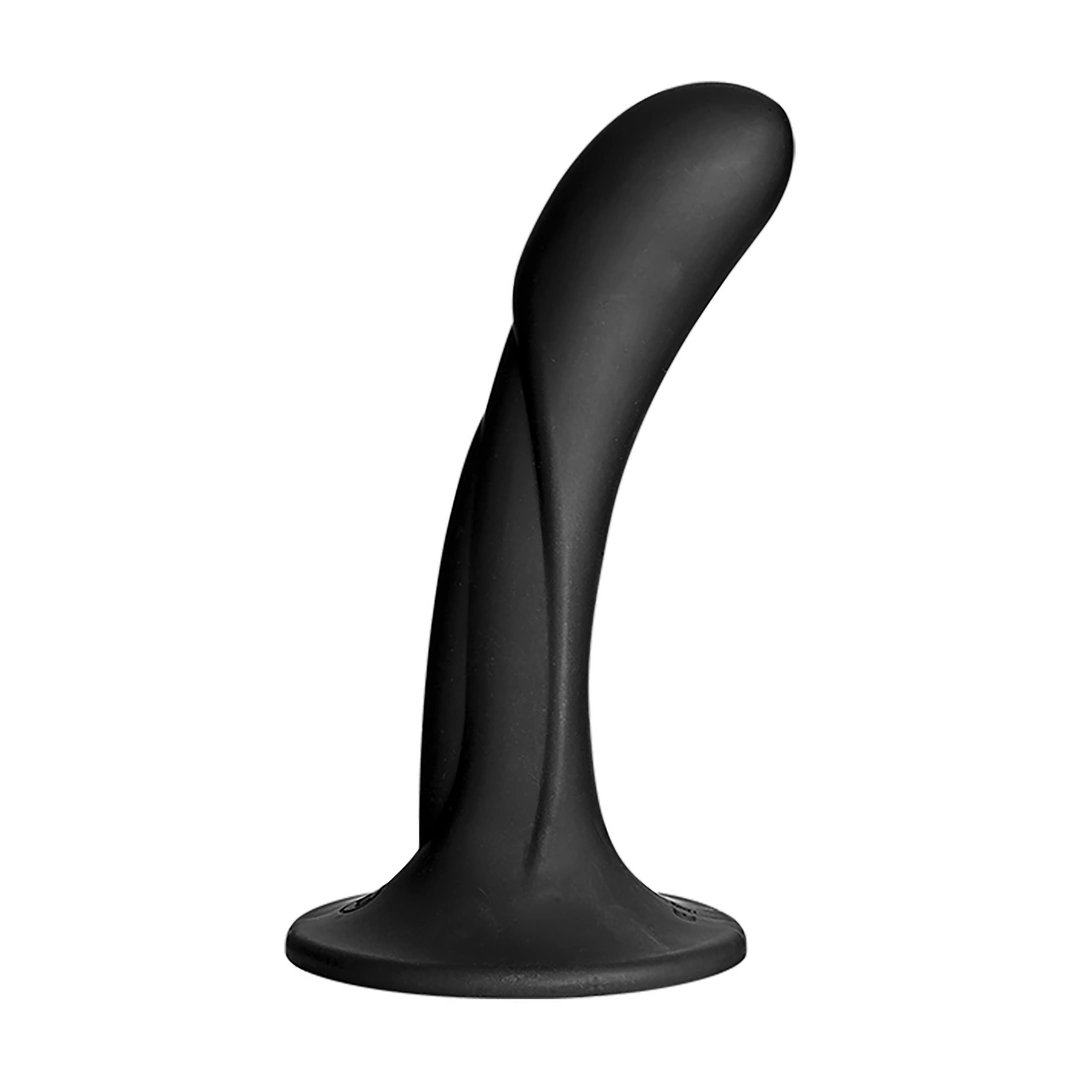 Zakrzywione dildo do masturbacji i stymulacji punktu G wykonane z czarnego silikonu Doc Johnson 16 cm