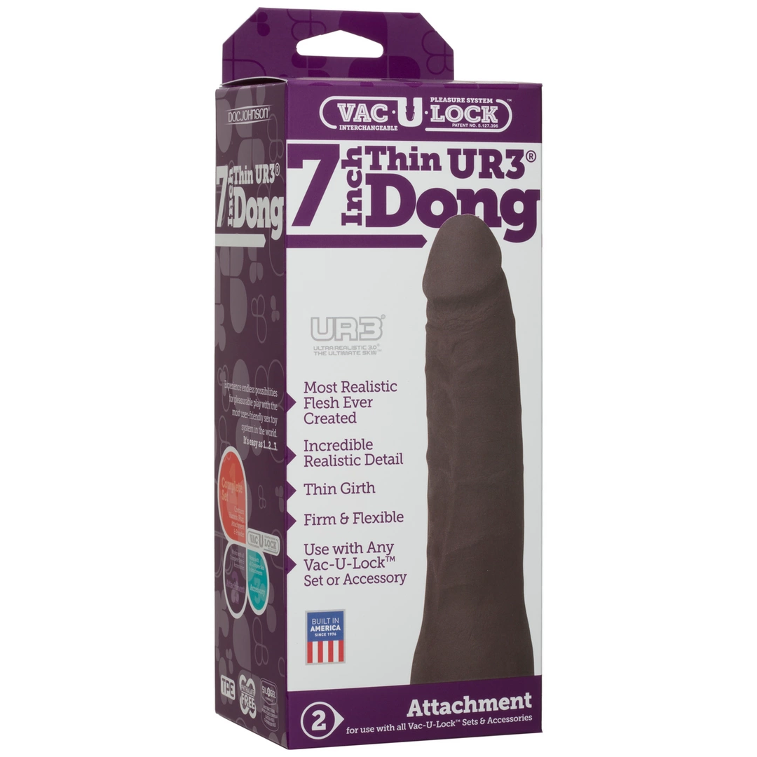 Realistyczne dildo do masturbacji wykonane z czarnego silikonu Doc Johnson 18 cm