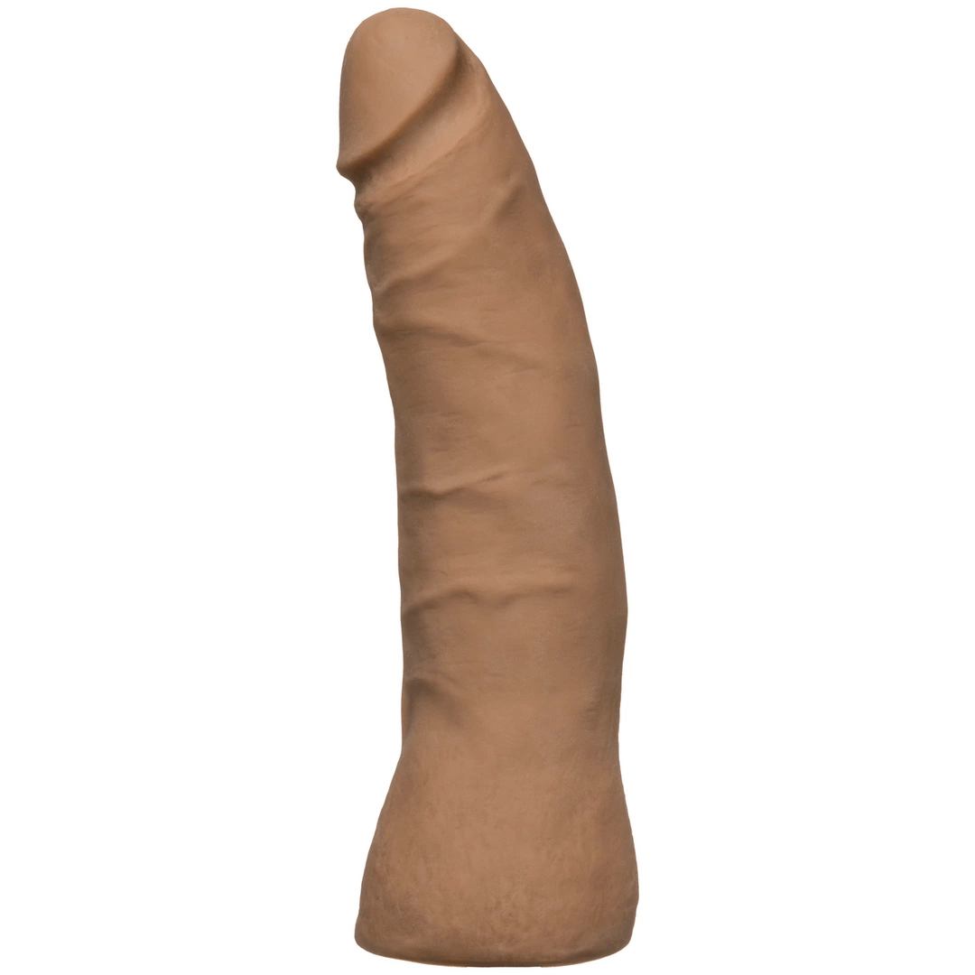 Realistyczne zakrzywione dildo do masturbacji pochwy wykonane z beżowego silikonu Doc Johnson 18 cm