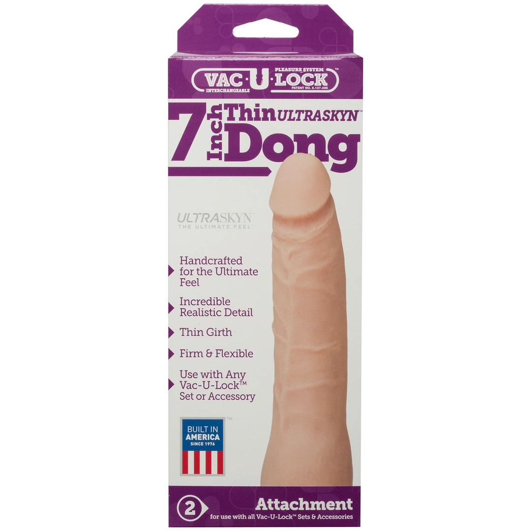 Realistyczne dildo do masturbacji wykonane z beżowego silikonu Doc Johnson 18 cm