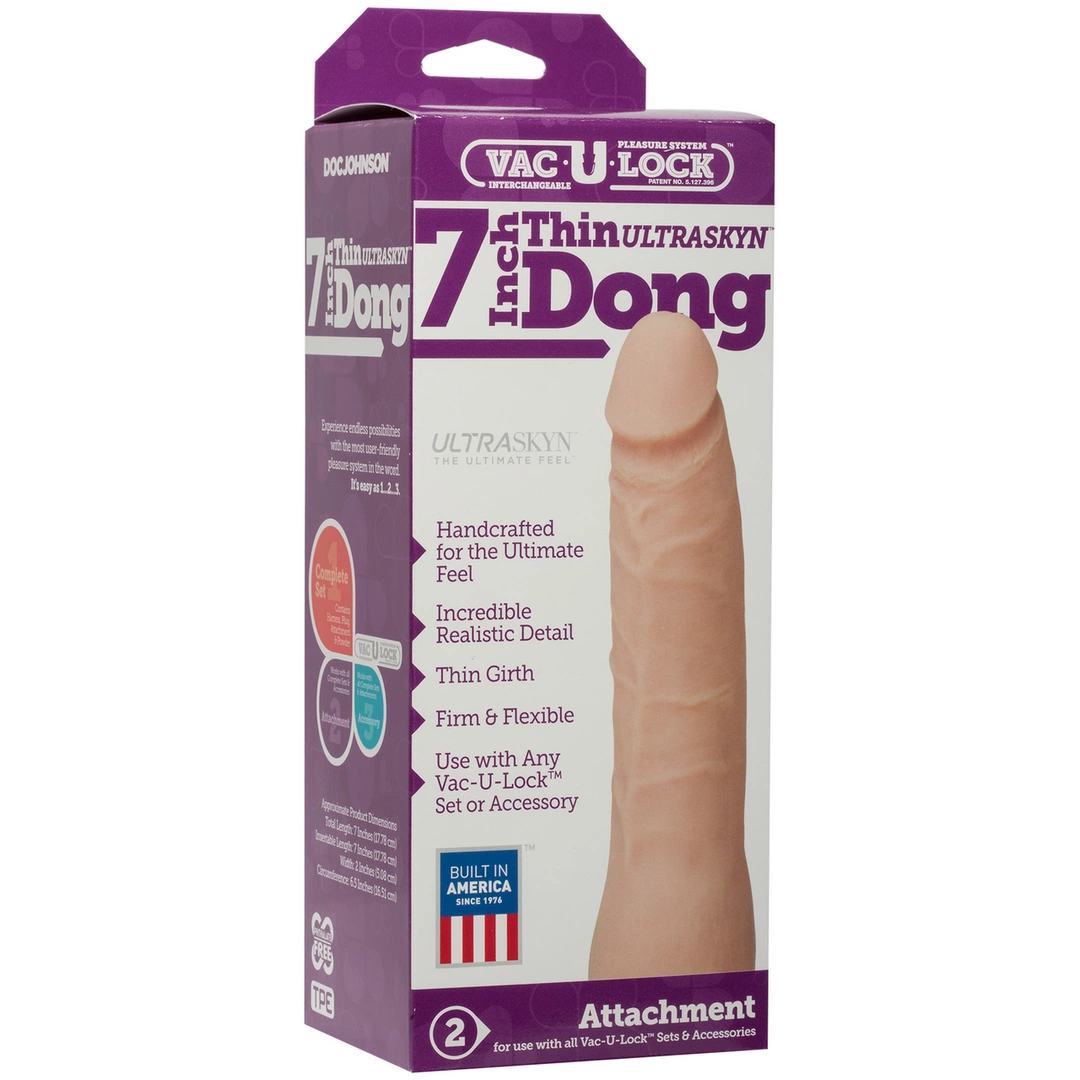 Realistyczne dildo do masturbacji wykonane z beżowego silikonu Doc Johnson 18 cm