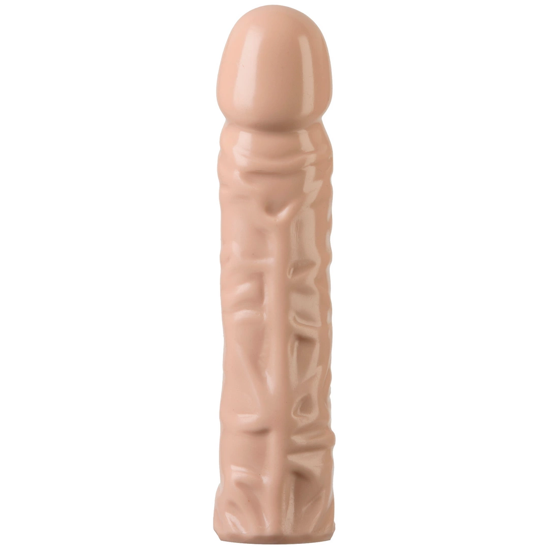Realistyczne duże dildo do masturbacji wykonane z beżowego silikonu Doc Johnson 20 cm
