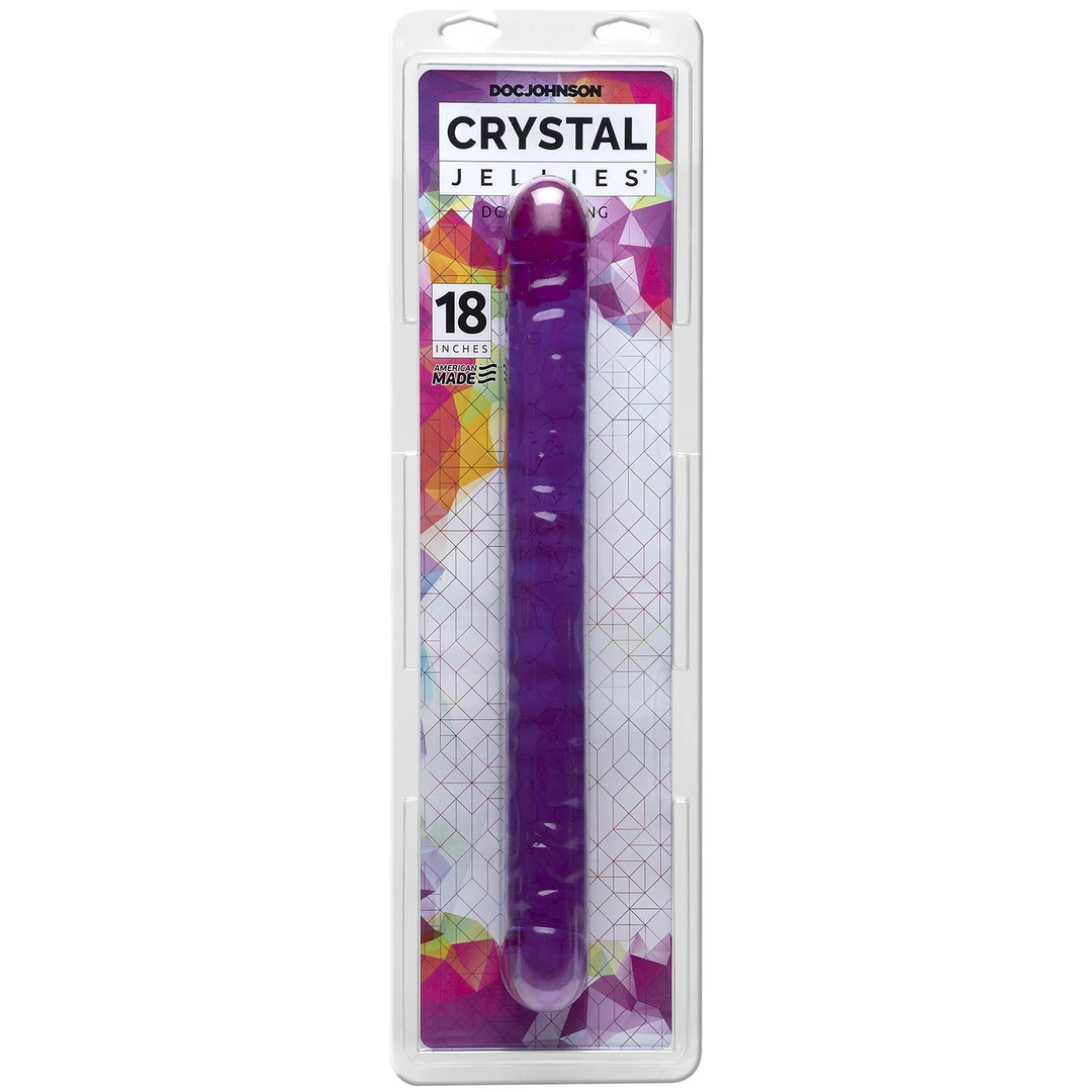 Doc Johnson Crystal Jellies Double Dong 45 cm - elastyczny model dwustronny