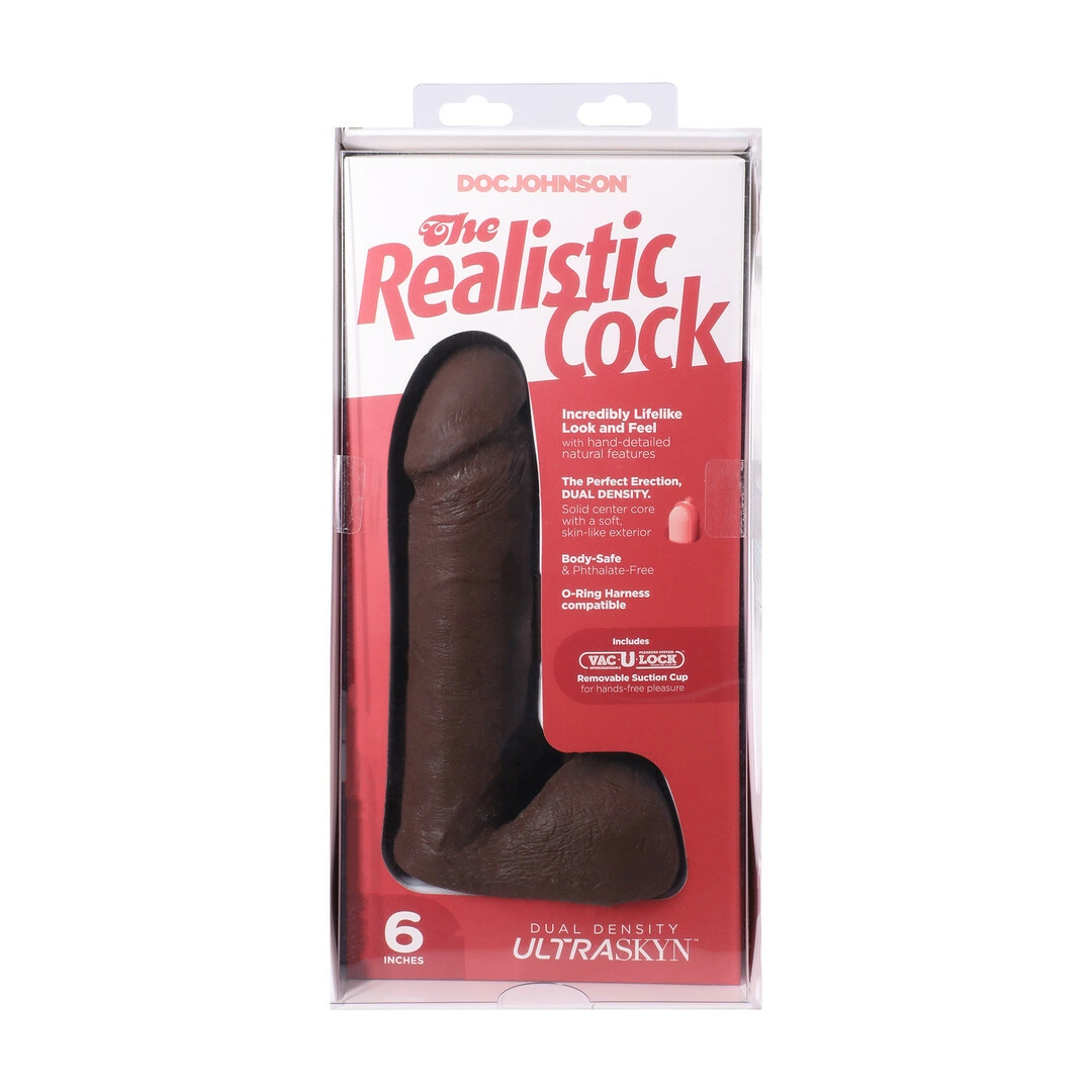 Dildo realistyczne silikonowe z jądrami i przyssawką Doc Johnson Ultraskyn 16 cm