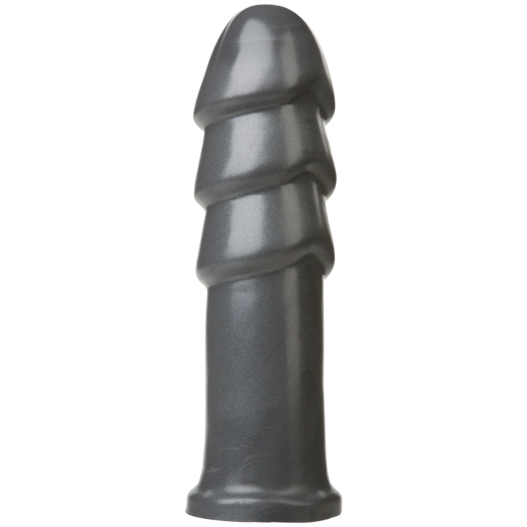 Korek analny wykonany z szarego chlorku winylu w kształcie penisa z wypukłościami Doc Johnson B-10 Warhead 25 cm