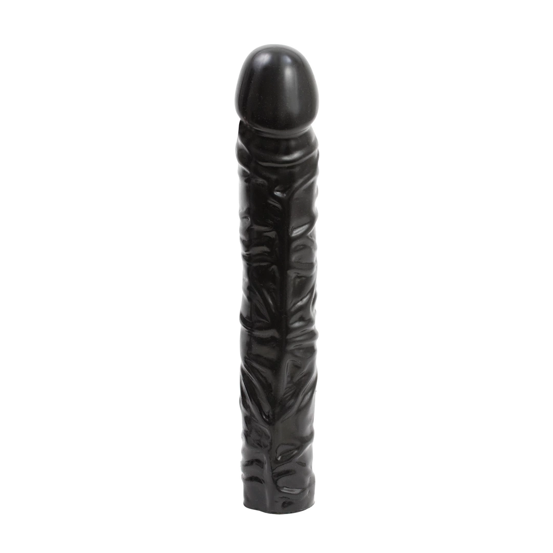 Klasyczne dildo wykonane z czarnego silikonu Doc Johnson 25 cm