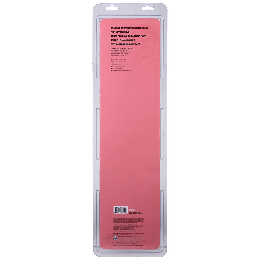 Dildo z podwójną końcówką do masturbacji wykonane z czarnego silikonu Doc Johnson 45 cm Dildo z podwójną końcówką do masturbacji wykonane z czarnego silikonu Doc Johnson 45 cm