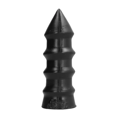Korek analny wykonany z barwionego na czarno chlorku winylu Domestic Partner Pogromca 23 cm